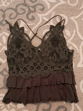 Lace Trim Tiered Cami Top